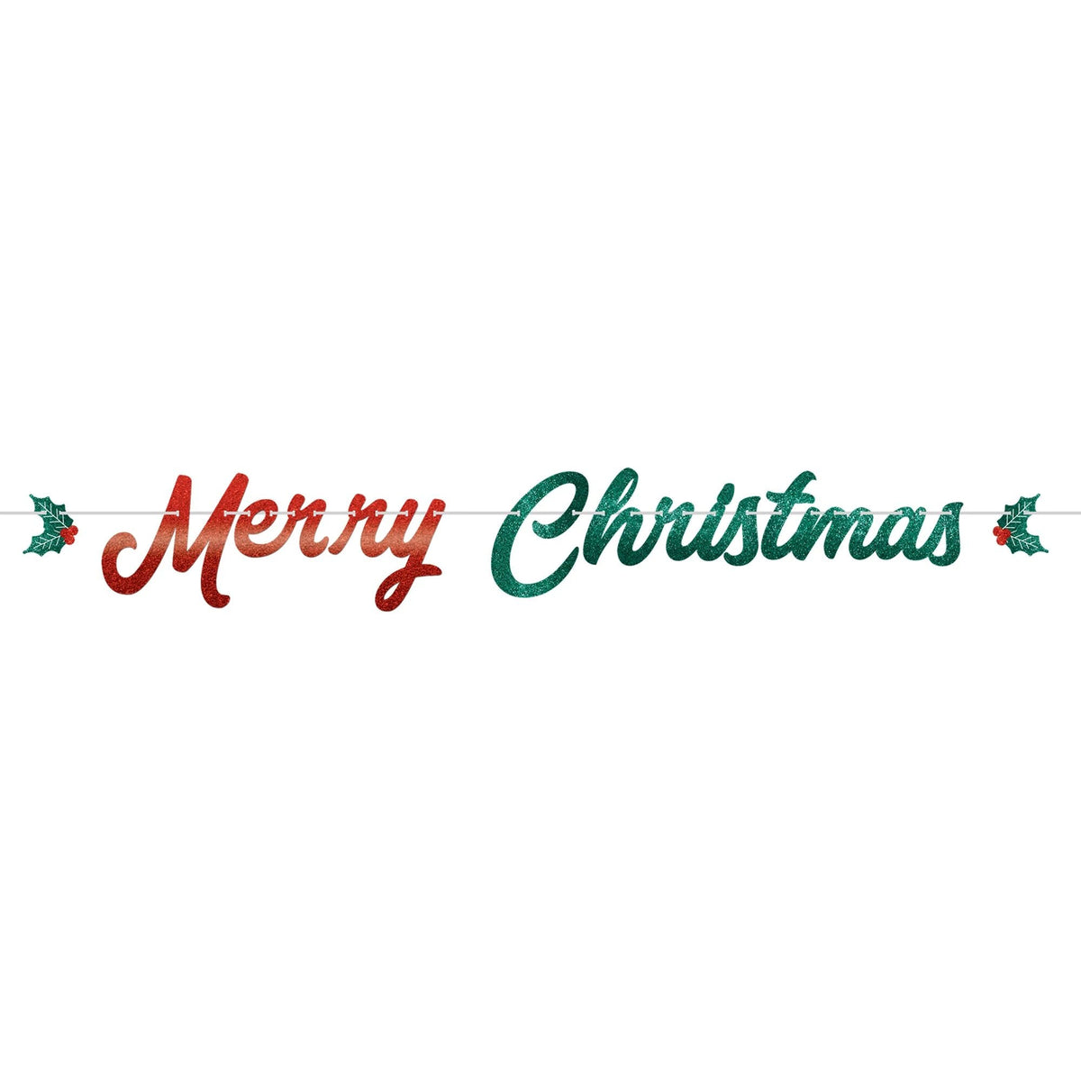 KURT S. ADLER INC Christmas Merry Christmas Banner, 12 x 6 Inches, 1 Count