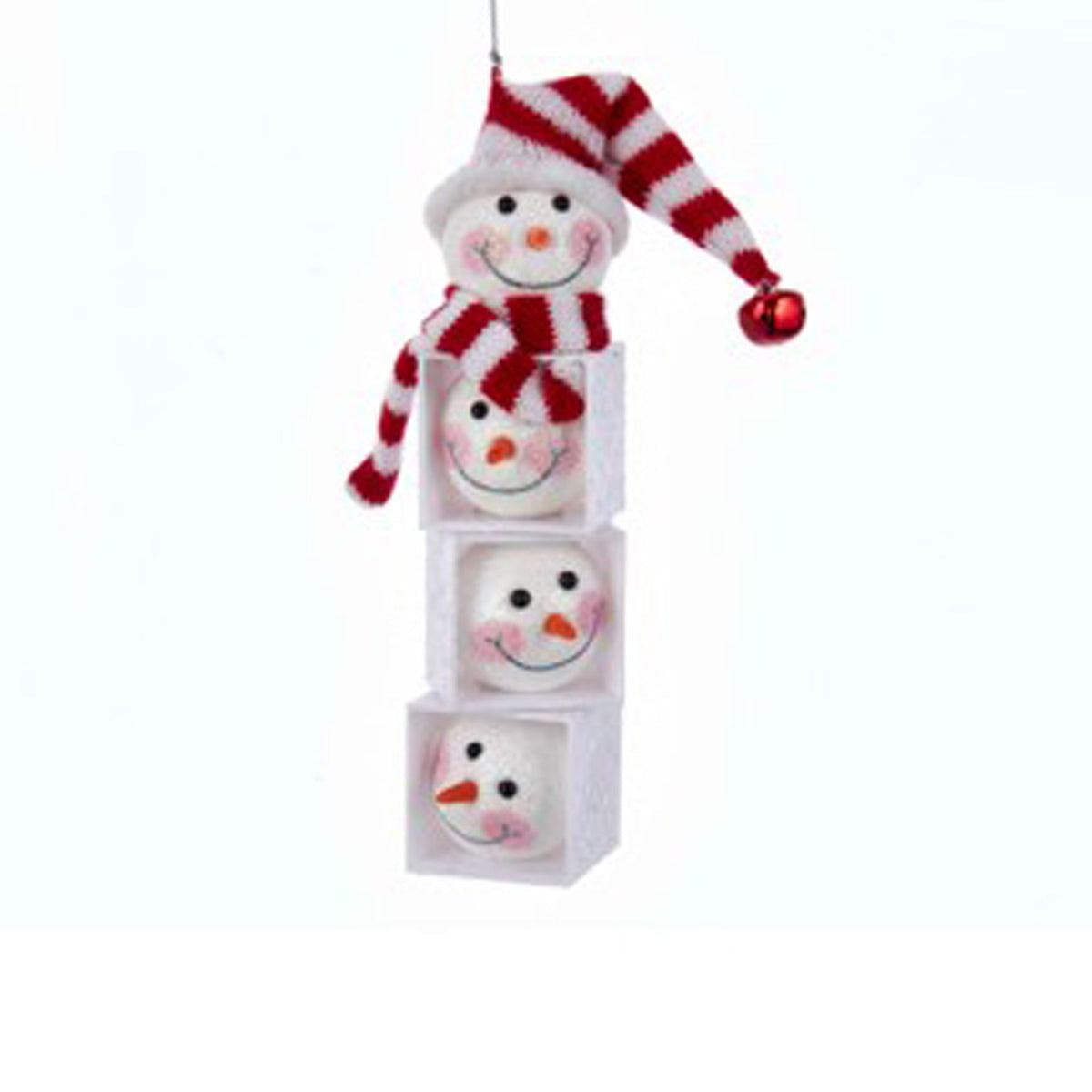 KURT S. ADLER INC Christmas Snowman Head Block Ornaments, 6,25 Inches, 1 Count 086131412592