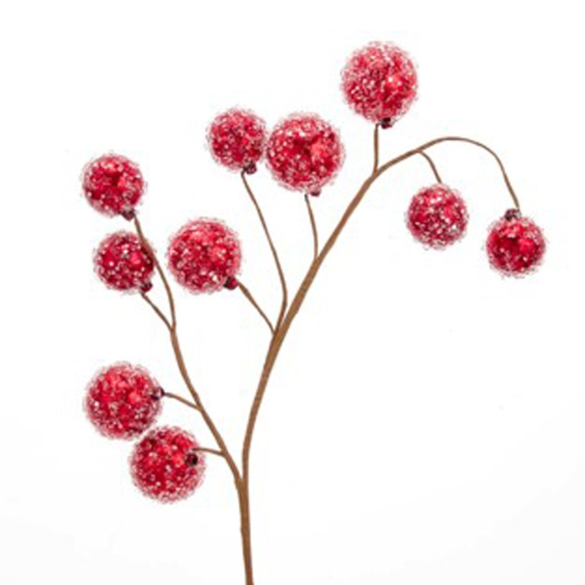 KURT S. ADLER INC Christmas Sugar Coated Red Ball Branch, 26 Inches, 1 Count 086131555459