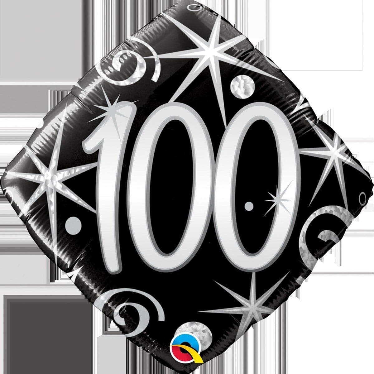 Buy Balloons 100th Birthday Black & Swirl sold at Party Expert