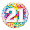 Buy Balloons 21st Birthday Rainbow Confetti Foil Balloon, 18 Inches sold at Party Expert