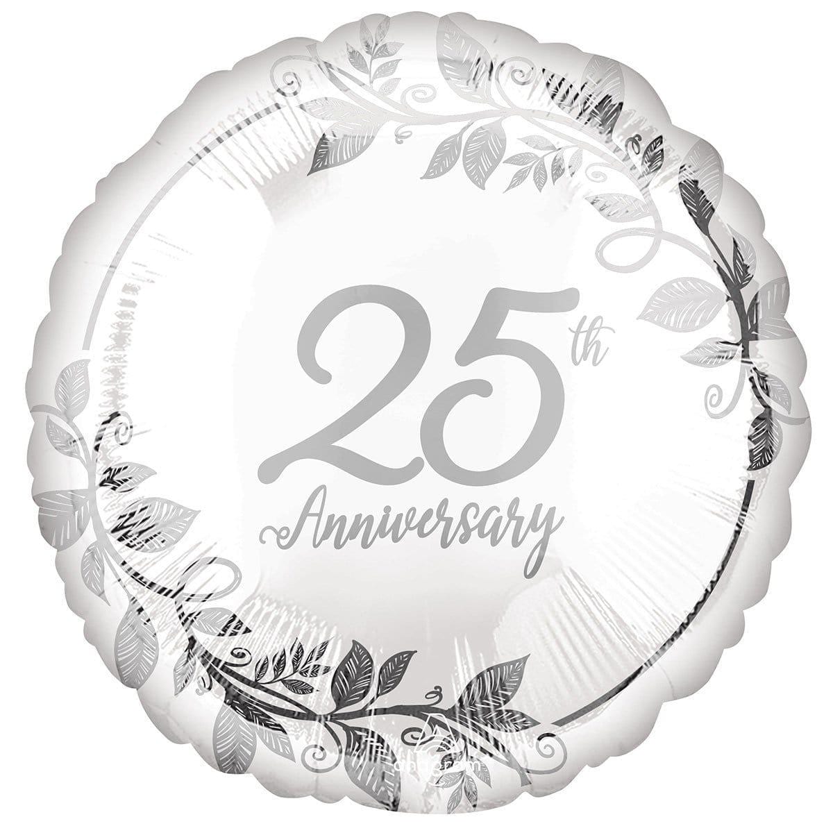 Buy Balloons 25th Anniversary Foil Balloon, 18 Inches sold at Party Expert