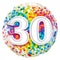Buy Balloons 30th Birthday Rainbow Confetti Foil Balloon, 18 Inches sold at Party Expert