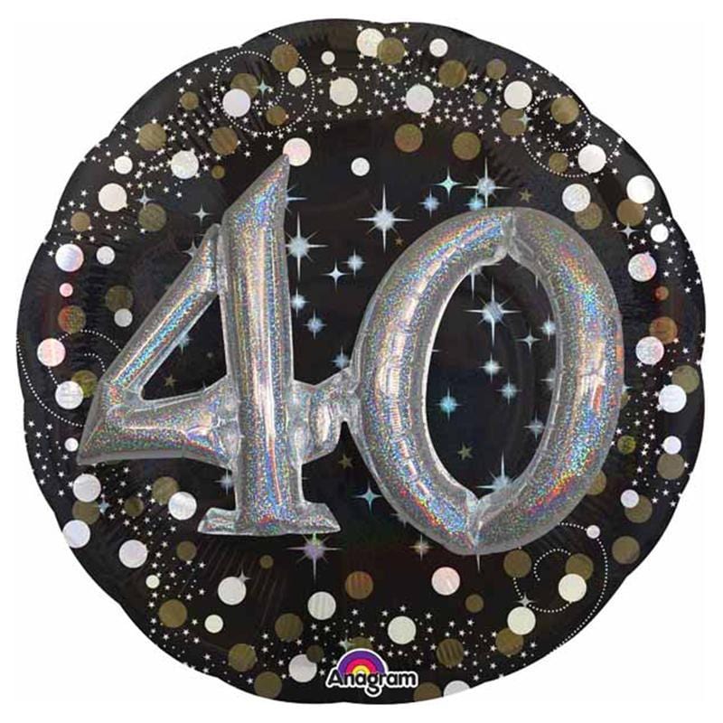 Buy Balloons 40th Birthday 3D Foil Balloon, 32 Inches sold at Party Expert