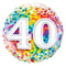 Buy Balloons 40th Birthday Rainbow Confetti Foil Balloon, 18 Inches sold at Party Expert