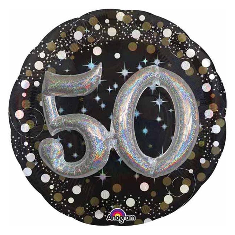 Buy Balloons 50th Birthday 3D Foil Balloon, 32 Inches sold at Party Expert