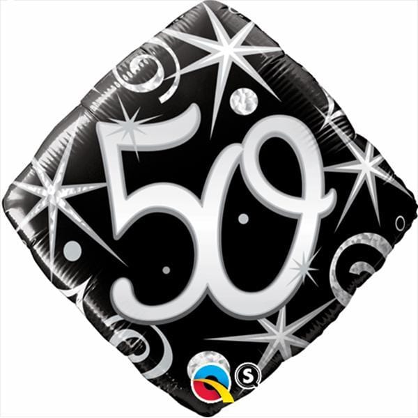 Buy Balloons 50th Elegant Sparkles & Swirls Foil Balloon, 18 Inches sold at Party Expert