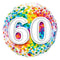 Buy Balloons 60th Birthday Rainbow Confetti Foil Balloon, 18 Inches sold at Party Expert