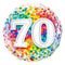 Buy Balloons 70th Birthday Rainbow Confetti Foil Balloon, 18 Inches sold at Party Expert