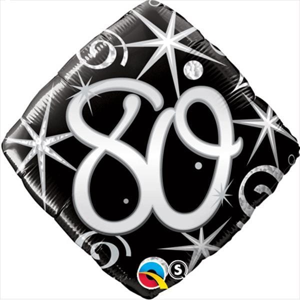Buy Balloons 80th Elegant Sparkles & Swirls Foil Balloon, 18 Inches sold at Party Expert