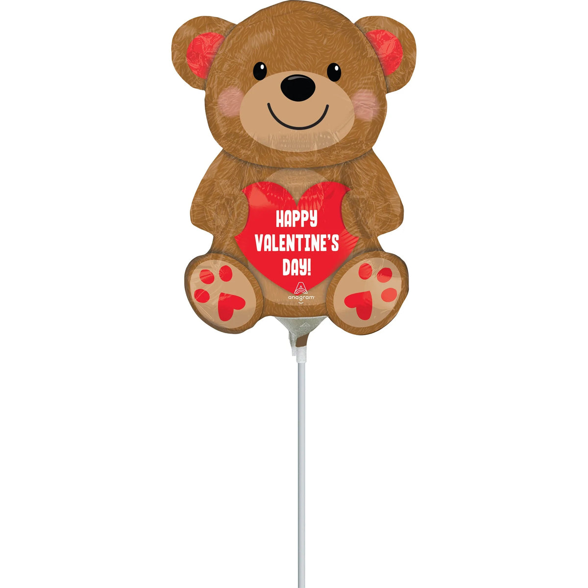 LE GROUPE BLC INTL INC Balloons Air Filled "Happy Valentine's Day!" Cuddly Brown Bear Foil Balloon, 14 Inches, 1 Count
