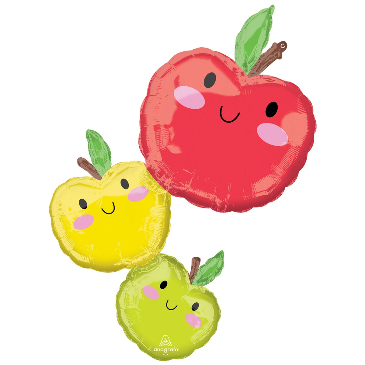 LE GROUPE BLC INTL INC Balloons Back to School Apples Supershape Foil Balloon, Red, Yellow and Green, 23 x 37 Inches 026635431460