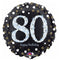 Buy Balloons Black And Gold 80th Birthday Foil Balloon, 18 Inches sold at Party Expert