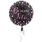 Buy Balloons Black and Pink Bonne Fête Foil Balloon, 18 Inches sold at Party Expert