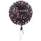Buy Balloons Black and Pink Bonne Fête Foil Balloon, 18 Inches sold at Party Expert
