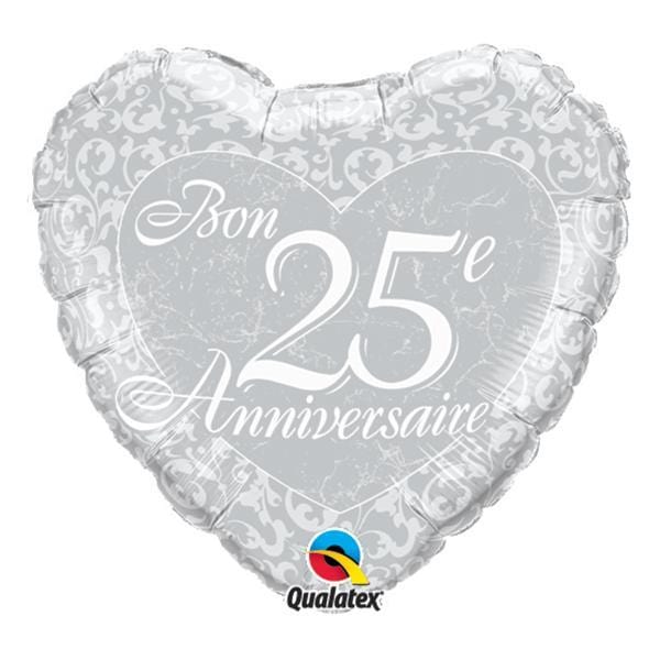 Buy Balloons Bon 25e Anniversaire Foil Balloon, 18 Inches sold at Party Expert