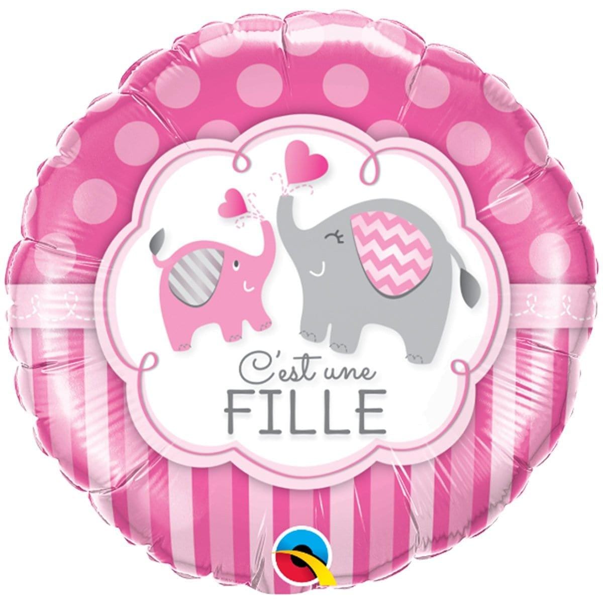 Buy Balloons C'est Une Fille Elephant Foil Balloon, 18 Inches sold at Party Expert