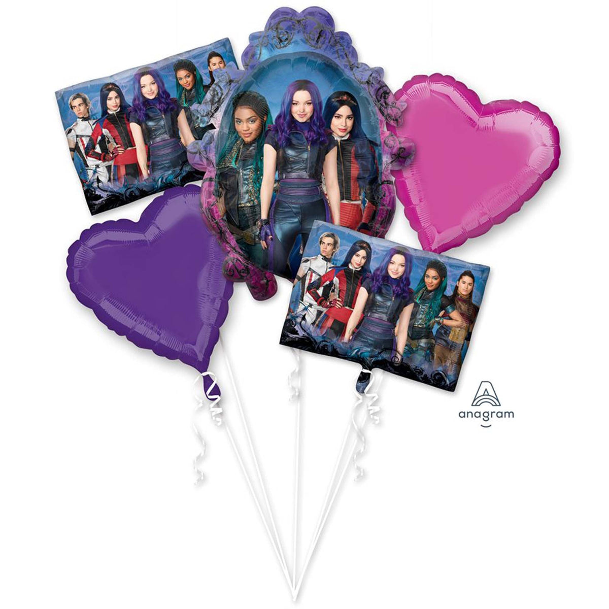 LE GROUPE BLC INTL INC Balloons Descendants 3 Balloon Bouquet, Helium Inflation not Included, 5 Count