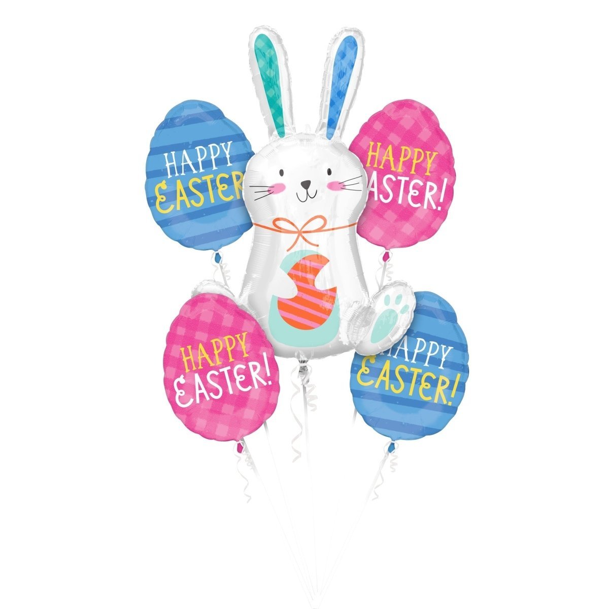 LE GROUPE BLC INTL INC Balloons Funny Bunny Balloon Bouquet, Helium Inflation not Included, 5 Count