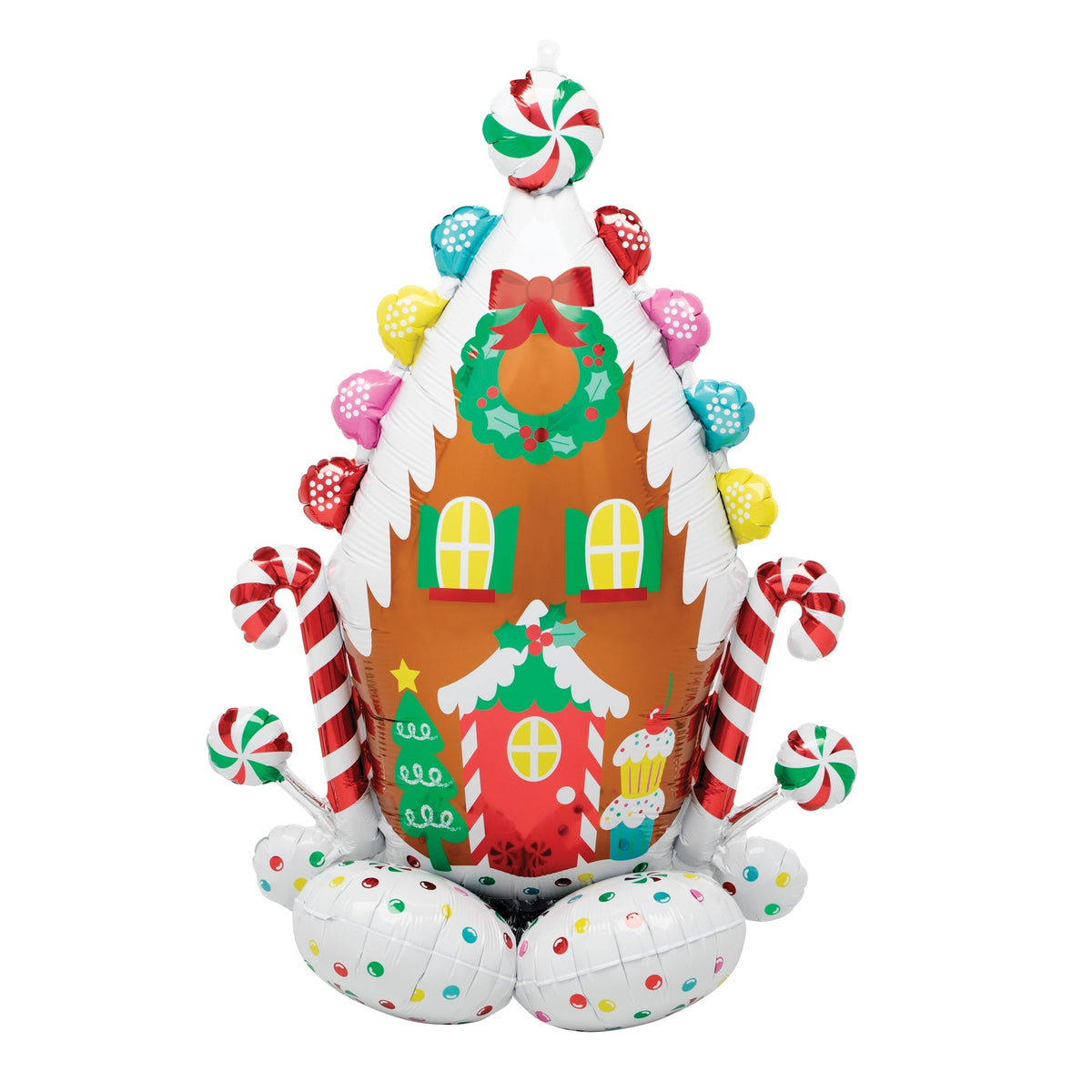 LE GROUPE BLC INTL INC Balloons Gingerbread House Airloonz Standing Foil Air-Filled Balloon, 51 Inches 26635449144