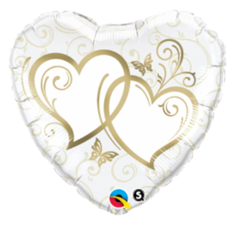 Buy Balloons Gold Entwinned Hearts Foil Balloon, 18 Inches sold at Party Expert
