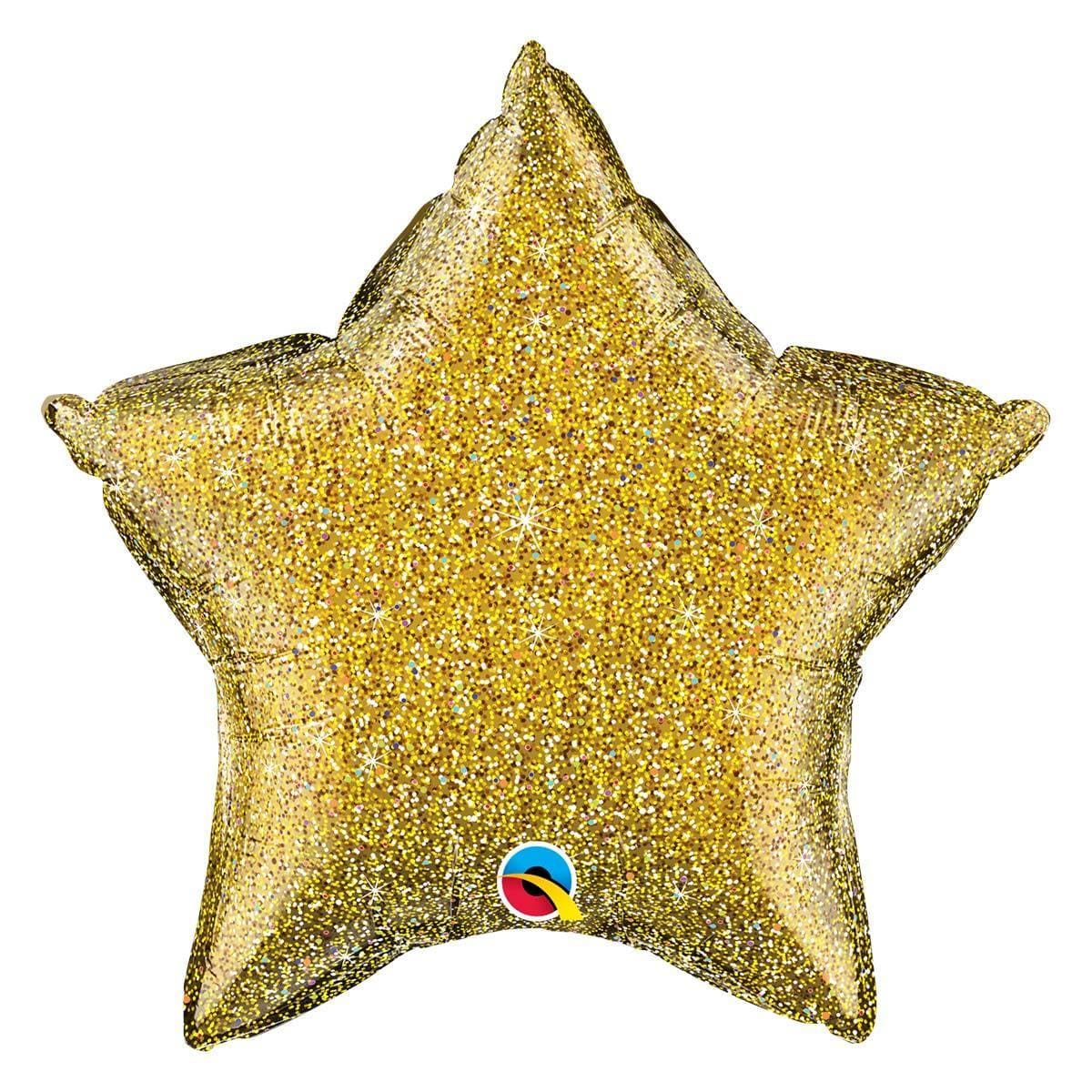 Buy Balloons Gold Holographic Star Shape Foil Balloon, 18 Inches sold at Party Expert