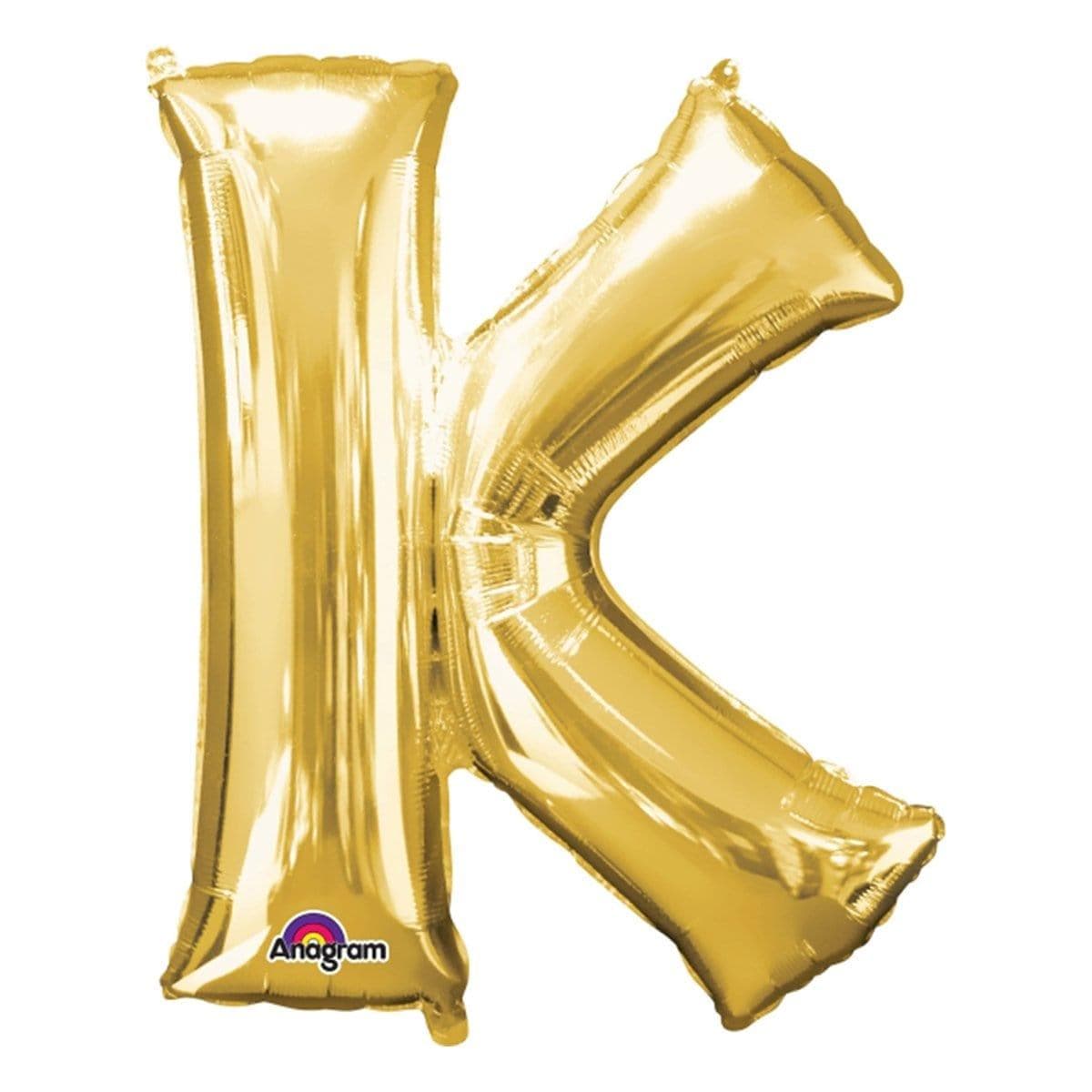 Buy Balloons Gold Letter K Foil Balloon, 16 Inches sold at Party Expert