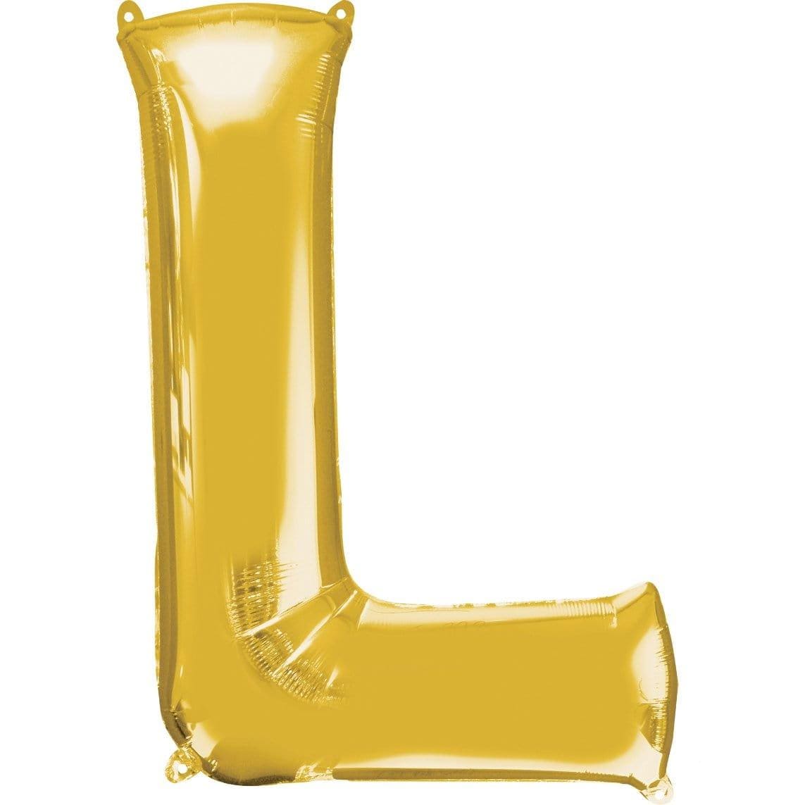 Buy Balloons Gold Letter L Foil Balloon, 32 Inches sold at Party Expert