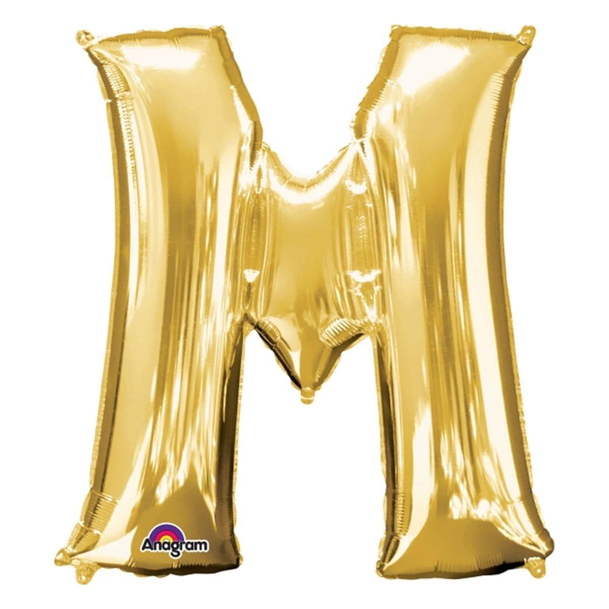 Buy Balloons Gold Letter M Foil Balloon, 16 Inches sold at Party Expert