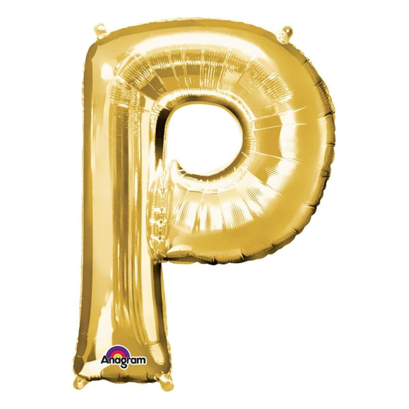 Buy Balloons Gold Letter P Foil Balloon, 16 Inches sold at Party Expert