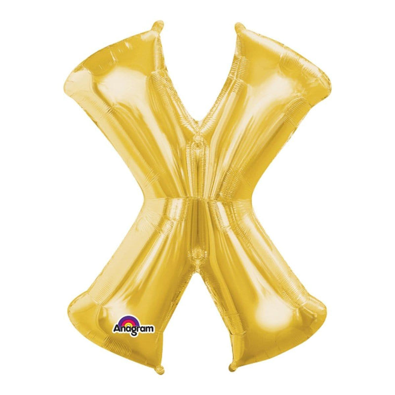 Buy Balloons Gold Letter X Foil Balloon, 16 Inches sold at Party Expert