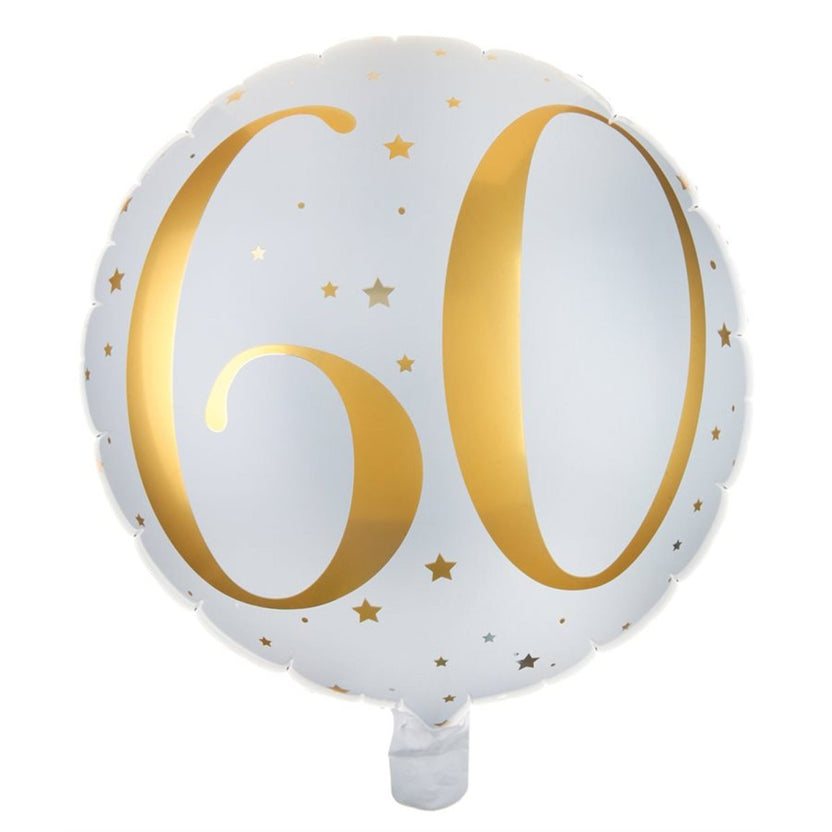 Gold Trendy Age 60th Birthday Foil Balloon, 18 Inches | Party Expert