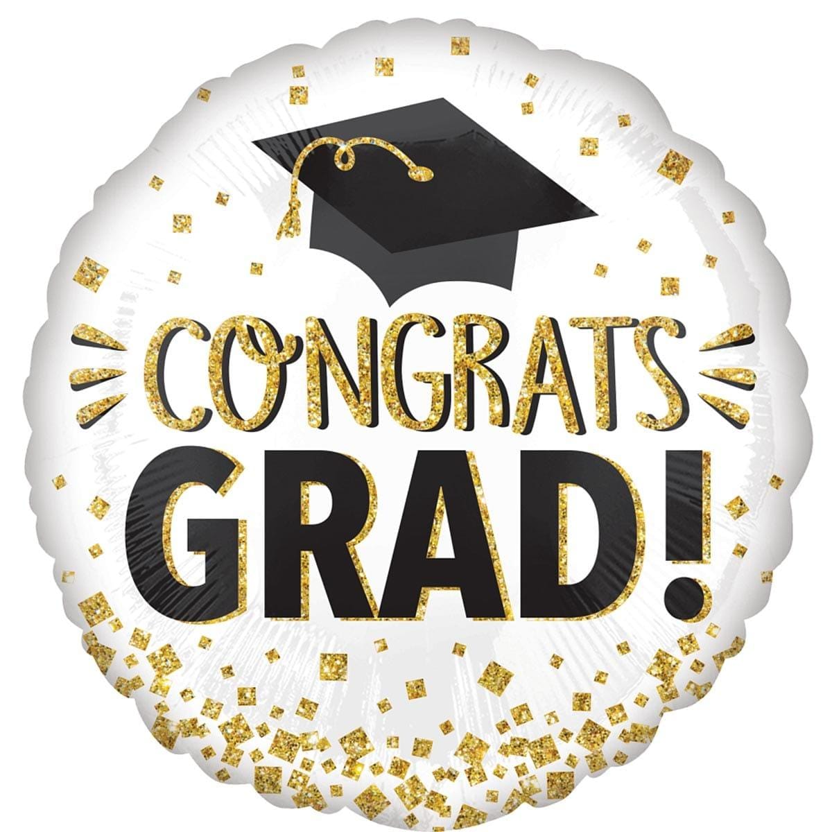 LE GROUPE BLC INTL INC Balloons Graduation Foil Balloon "Congrats Grad!", White and Gold, 18 in