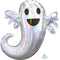 LE GROUPE BLC INTL INC Balloons Halloween Iridescent Ghost Supershape Foil Balloon, 25 x 28 Inches 026635399869