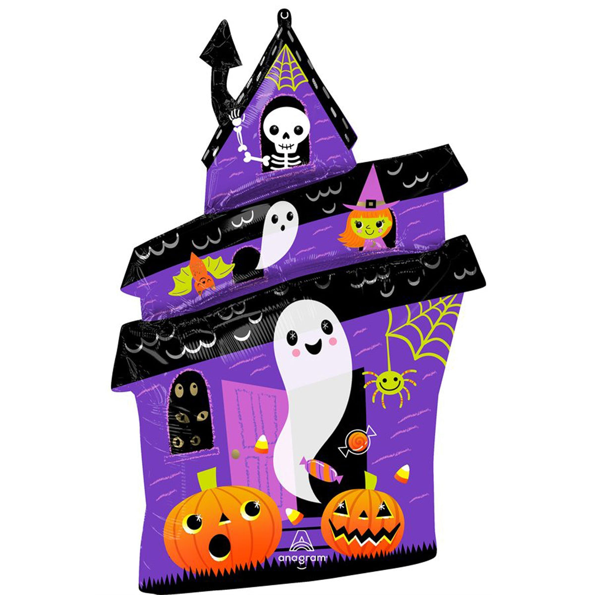 LE GROUPE BLC INTL INC Balloons Halloween Purple Haunted House Supershape Foil Balloon, 28 Inches 026635448130