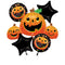 LE GROUPE BLC INTL INC Balloons Halloween Smiley Pumpkins Foil Balloon Bouquet, 5 Count, Helium Inflation Not Included 026635434041