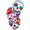 LE GROUPE BLC INTL INC Balloons Halloween Stacking Sugar Skulls Supershape Foil Balloon, 22 x 38 Inches 026635381529