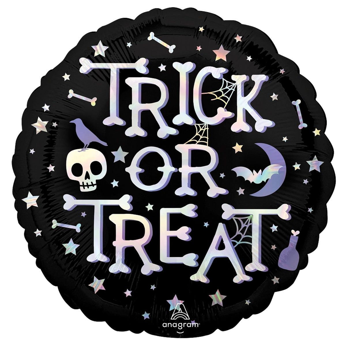 LE GROUPE BLC INTL INC Balloons Halloween "Trick or Treat" Black Round Foil Balloon, 18 Inches 026635431637