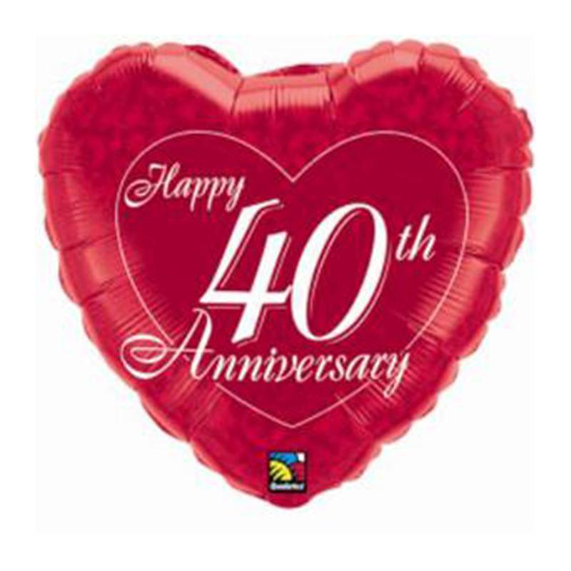Buy Balloons Happy 40th Anniversary Foil Balloon, 18 Inches sold at Party Expert