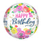 LE GROUPE BLC INTL INC Balloons Happy Birthday Artful Floral Birthday Orbz Balloon, 15 Inches, 1 Count