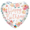 LE GROUPE BLC INTL INC Balloons Happy Birthday Flower Foil Balloon, 18 in