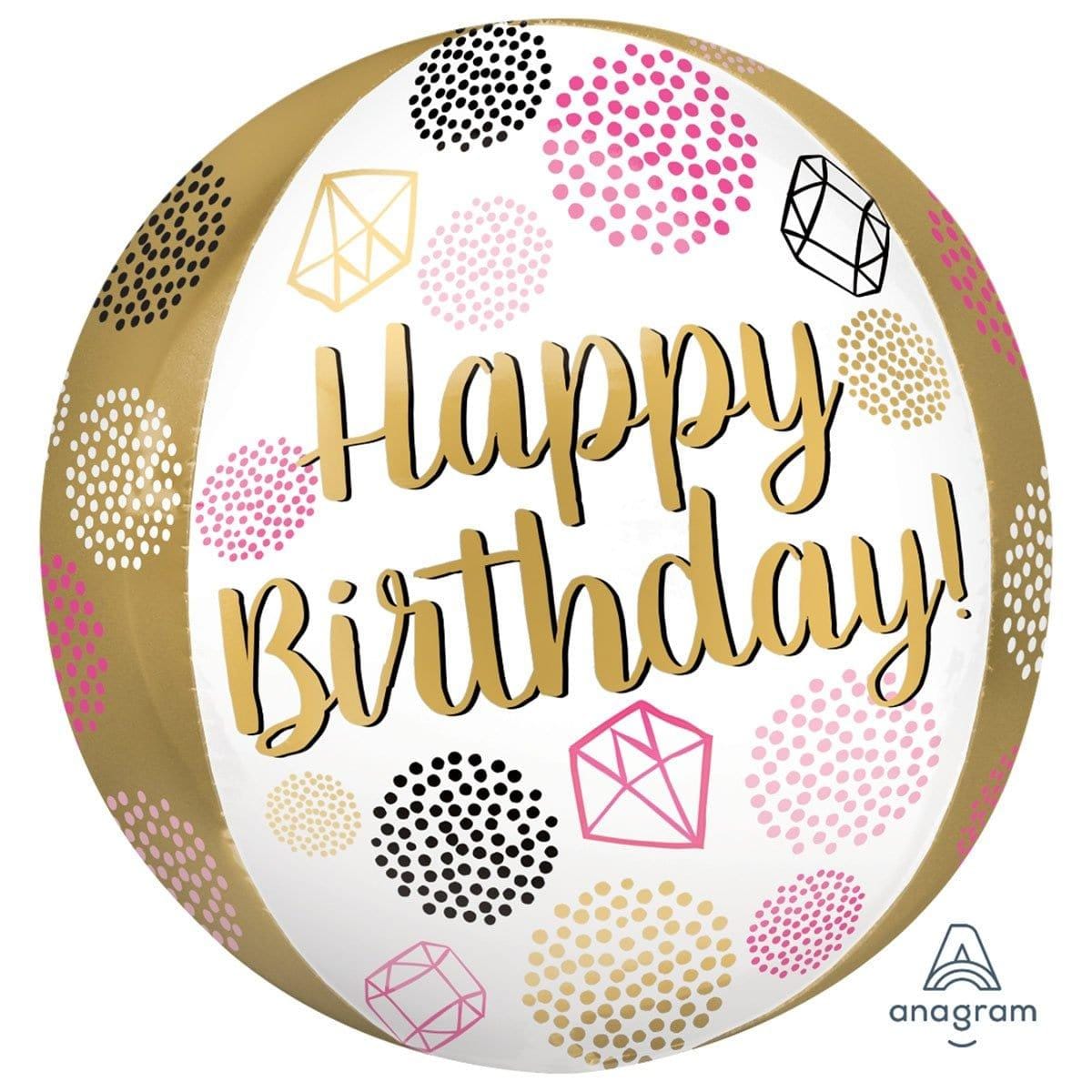 Buy Balloons Happy Birthday Gems Orbz Balloon sold at Party Expert