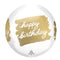 LE GROUPE BLC INTL INC Balloons "Happy Birthday!" Golden Birthday Orbz Balloon, 15 Inches, 1 Count