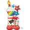 LE GROUPE BLC INTL INC Balloons Happy Birthday Stars Airloonz Standing Foil Air-Filled Balloon, 55 Inches 026635424509