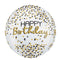 LE GROUPE BLC INTL INC Balloons "Happy Birthday!" White Orbz Balloon, 15 Inches, 1 Count