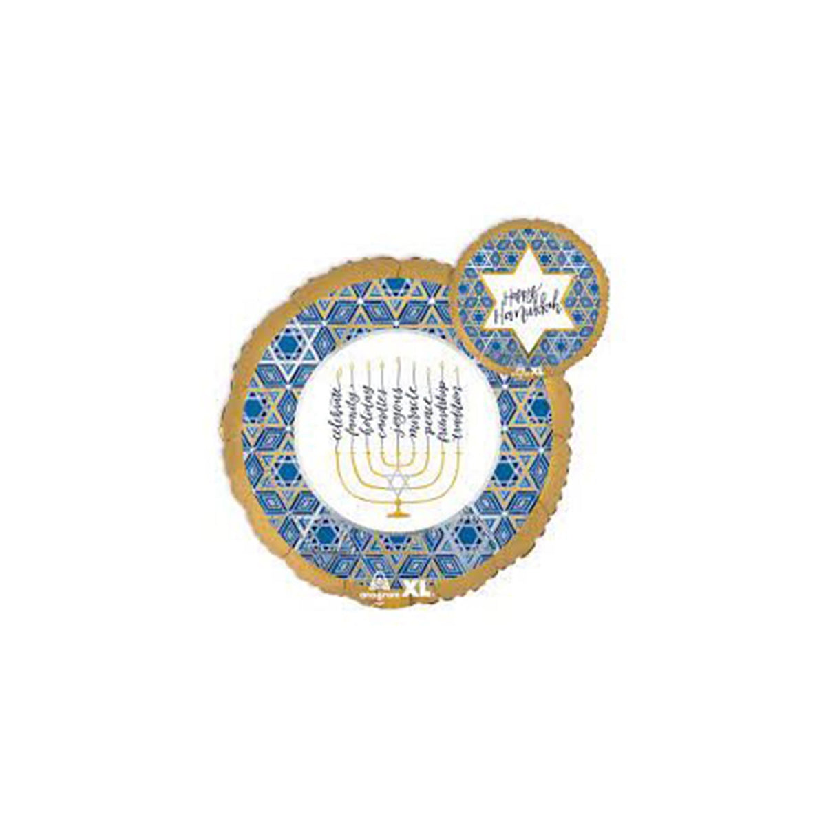 LE GROUPE BLC INTL INC Balloons Happy Hanukkah Festival of Light Foil Balloon, 18 Inches, 1 Count 026635404259