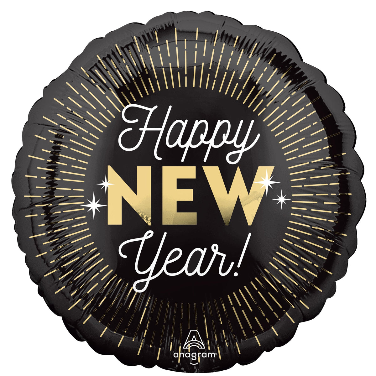 LE GROUPE BLC INTL INC Balloons Happy New Year! Midgnight Glam Round Foil Balloon, 18 Inches, 1 Count 026635449106