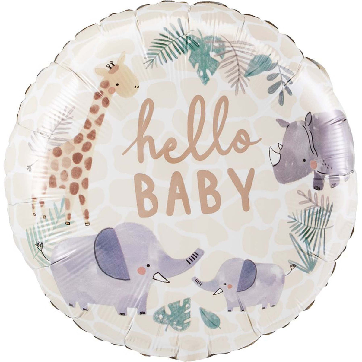 LE GROUPE BLC INTL INC Balloons Hello Baby Jungle Foil Round Balloon, 18 Inches, 1 Count