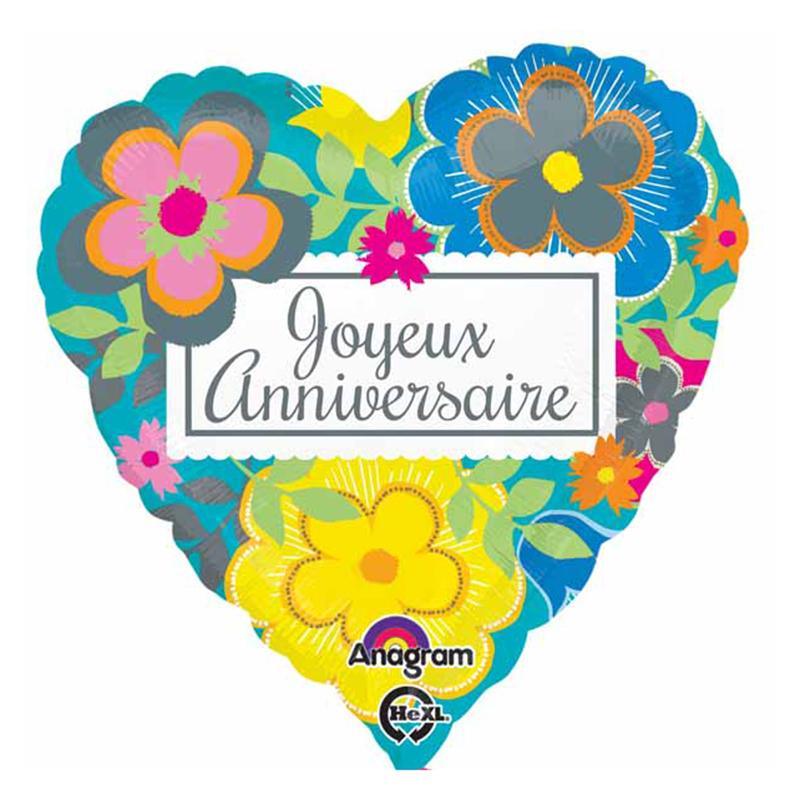 Buy Balloons Joyeux Anniversaire Foil Balloon, 18 Inches sold at Party Expert