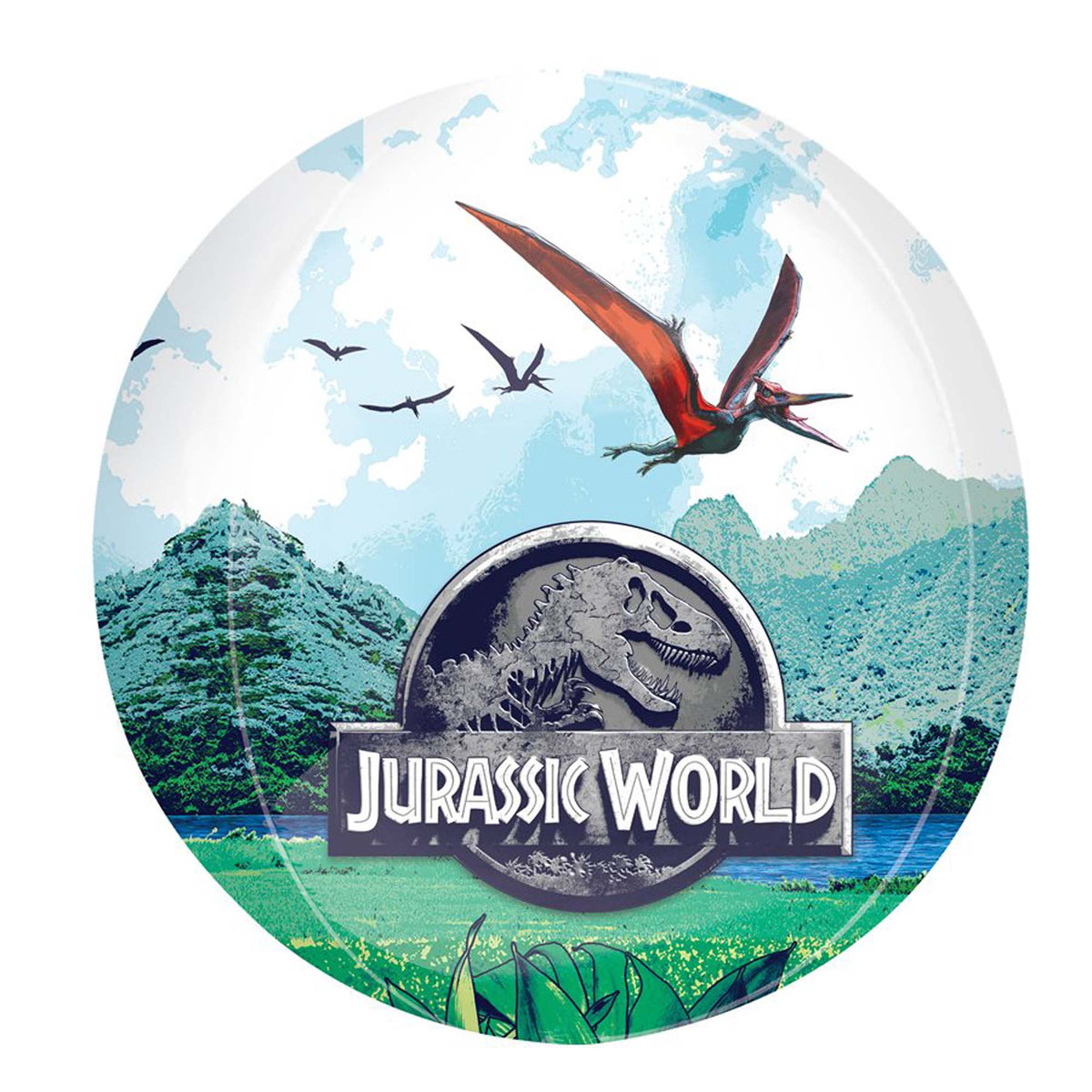 LE GROUPE BLC INTL INC Balloons Jurassic World Orbz Balloon, 15 Inches, 1 Count